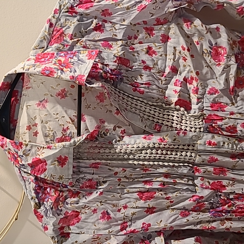 Italian cotton silk blouse size M